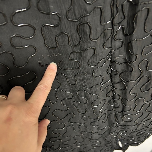 Vtg Melanie Lyne Beaded Dress Women's Large Black/Purple Formal Party READ - Picture 5 of 16